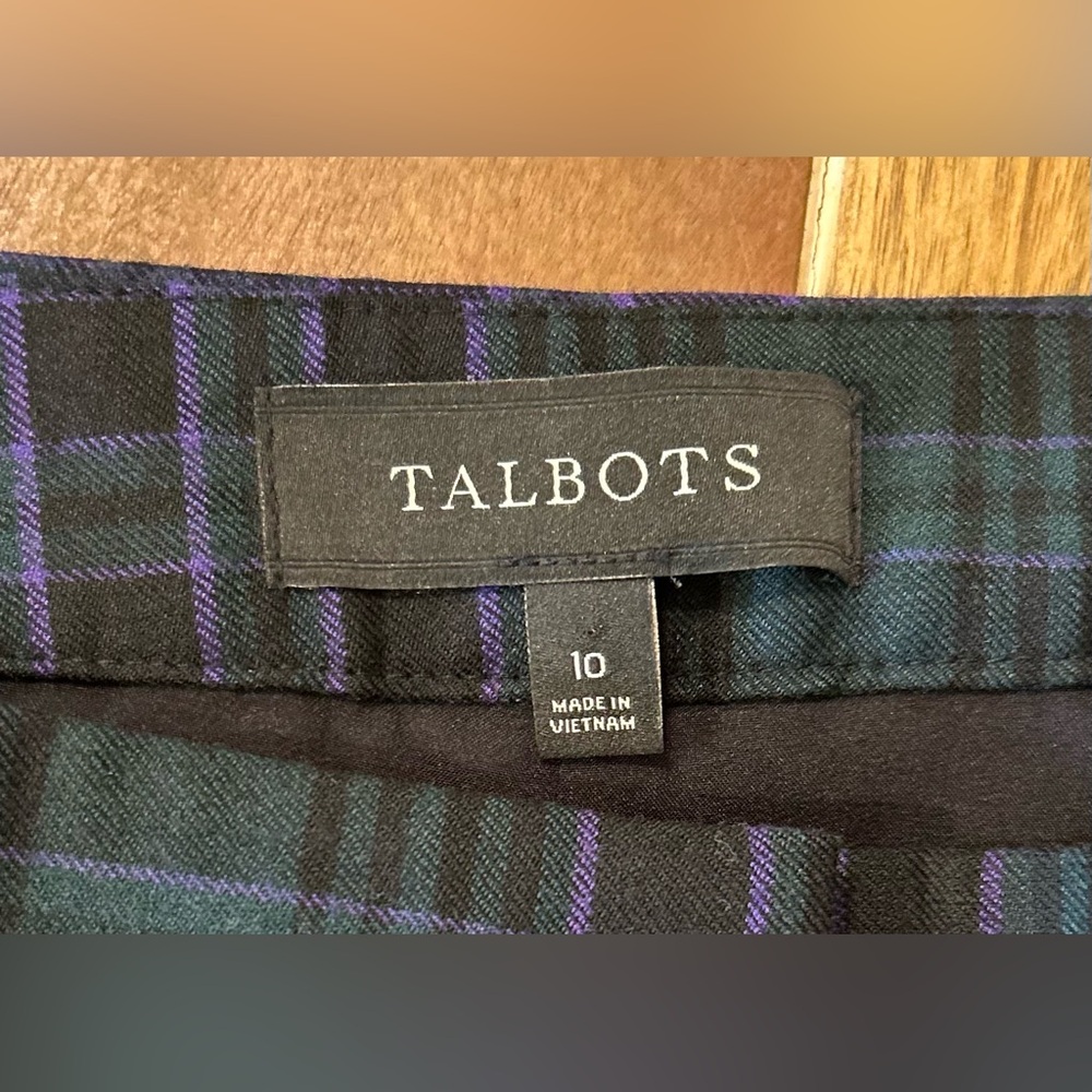 Talbots Plaid Dress Ankle pants. 10 - Picture 3 of 9